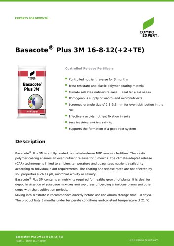 Basacote® Plus 3M 16-8-12(+2+TE)