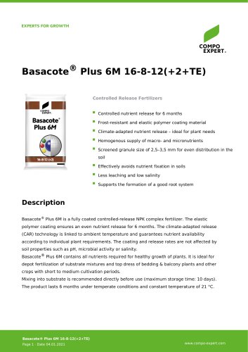 Basacote® Plus 6M 16-8-12(+2+TE)