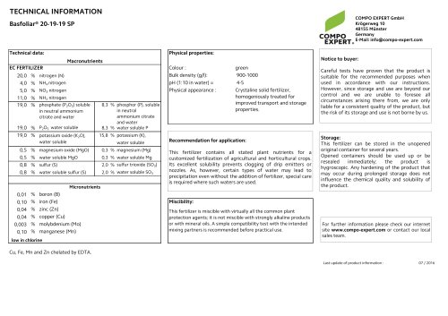 Basfoliar® 20-19-19 SP