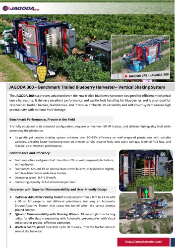 Blueberry Harvester Machine JAGODA 300