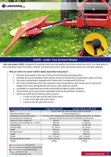 LUCEK Under tree mower