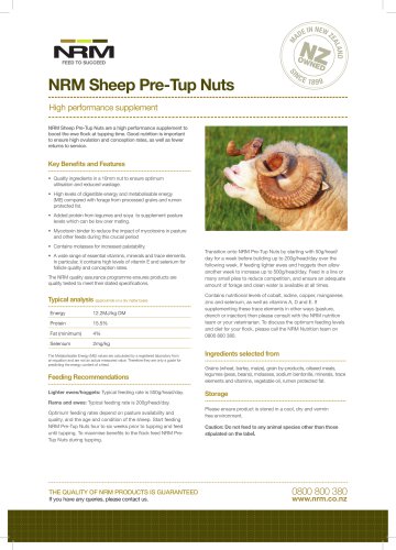 Sheep Pre-Tup Nuts