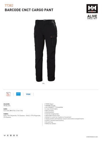 77382 BARCODE CNCT CARGO PANT