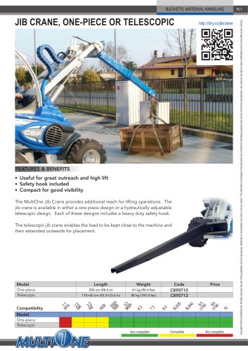 JIB CRANE, ONE-PIECE OR TELESCOPIC