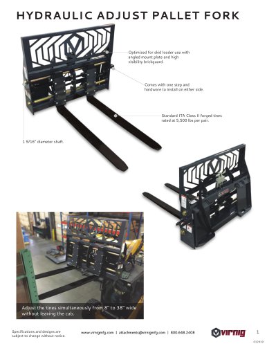 HYDRAULIC ADJUST PALLET FORK