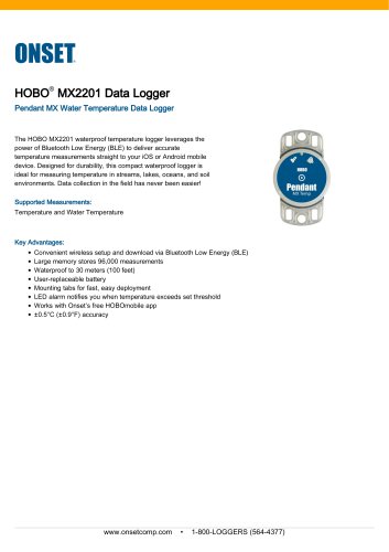 HOBO®  MX2201 Data Logger