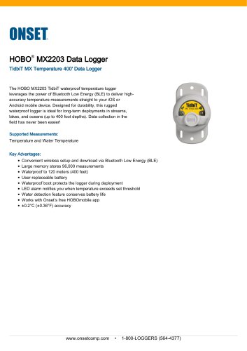 HOBO®  MX2203 Data Logger