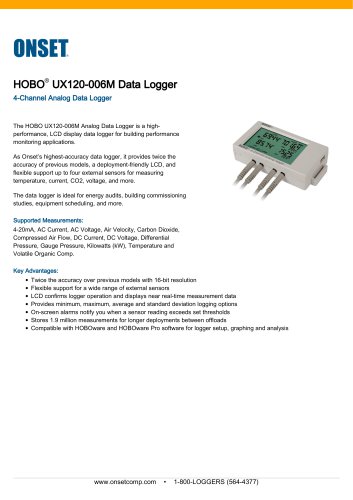 HOBO®  UX120-006M Data Logger