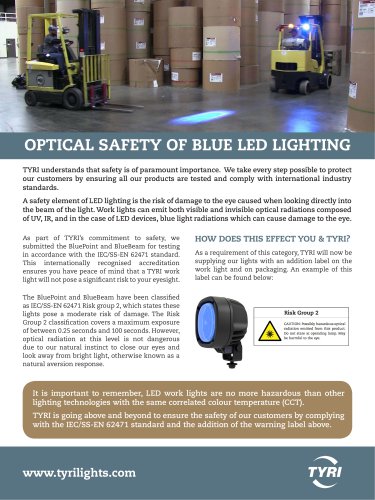 Optical safety of blue led lighting