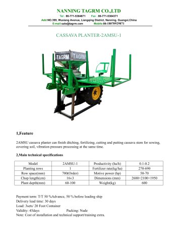 1-Row Cassva planter