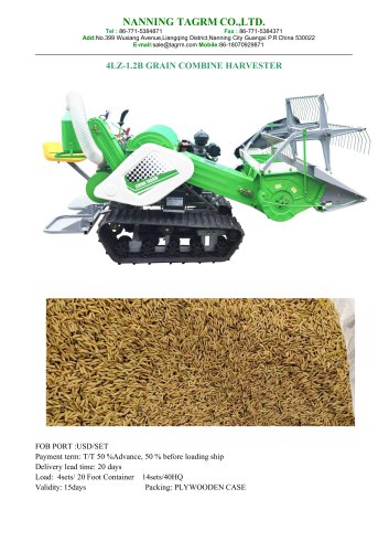 4LZ-1.2B mini rice combine harvester