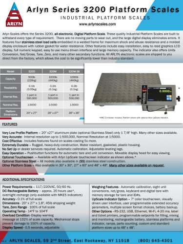 Arlyn Series 3200 Platform Scales