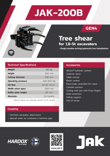 JAK-200B GEN4 Tree shear