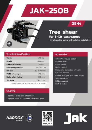 JAK-250B GEN4 Tree shear