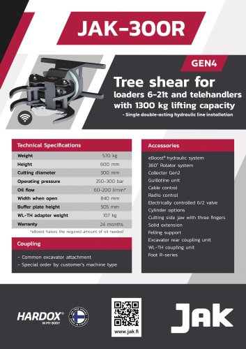 JAK-300R GEN4 Tree shear for WL-TH