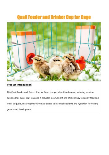Quail Feeder and Drinker Cup for Cage