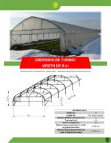 Single tunnel greenhouse construction, 6 m of width