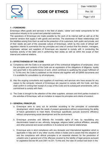 CODE OF ETHICS