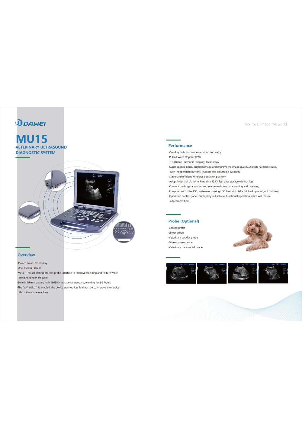DAWEI MU15 portable vet ultrasound system - Dawei Veterinary Medical (jiangsu) co., ltd.