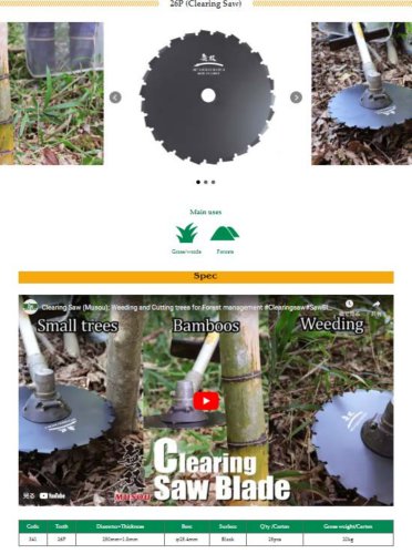 26T Clearing Saw Brush Cutter Blade