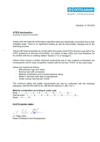 Atex declaration