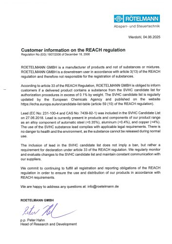 Reach regulation
