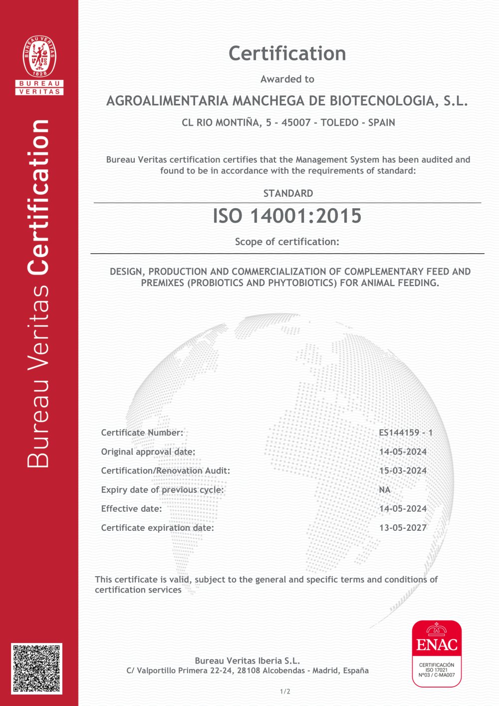ISO 14001:2015 &middot; Environmental management certificate - AMBiotec