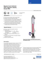 Bypass level indicator With magnetic display Model BNA