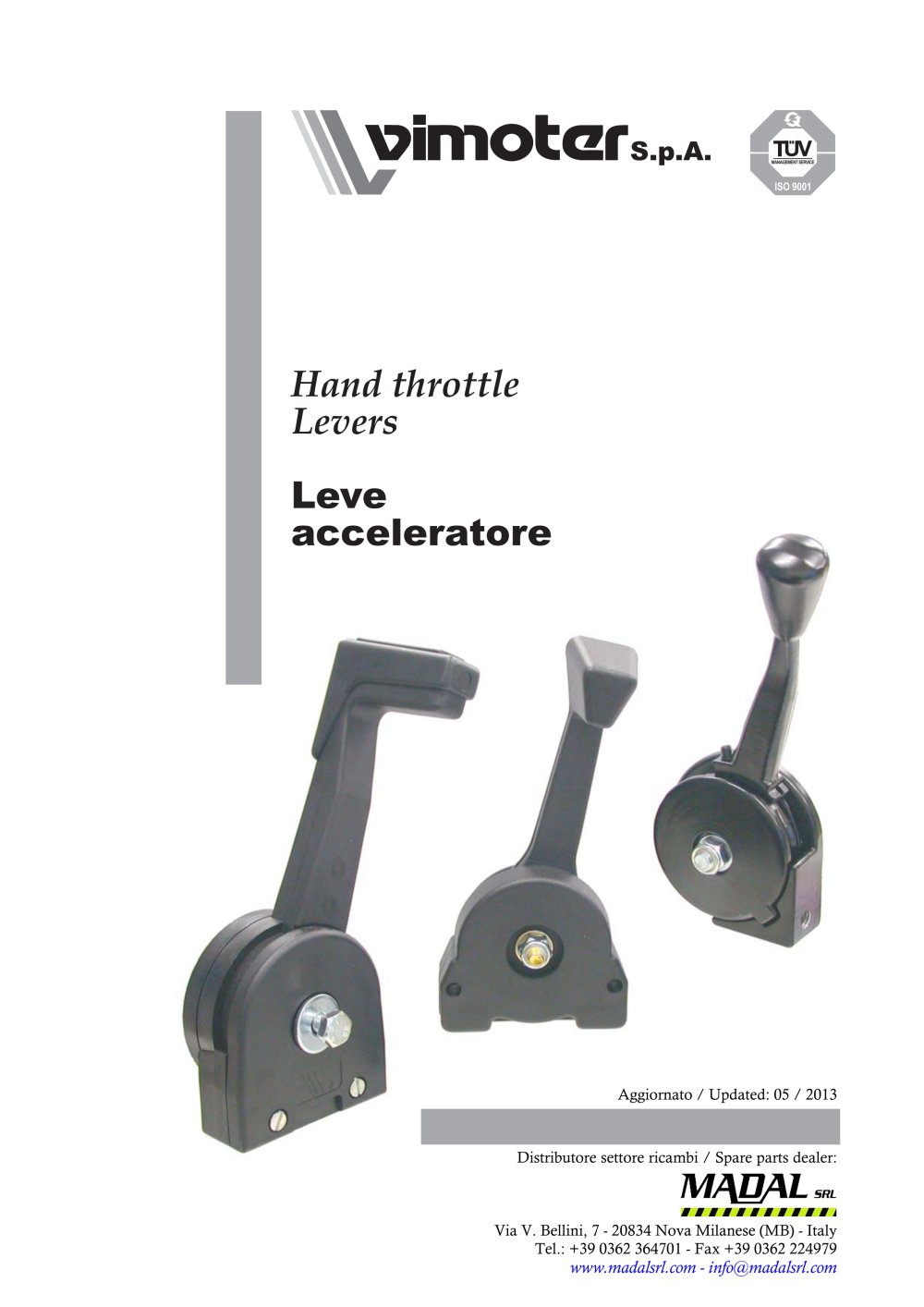 Hand throttle levers catalogue - Madal Srl