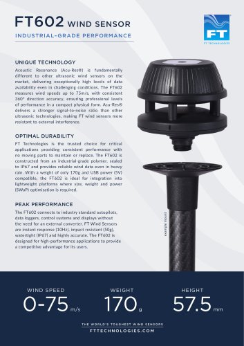 FT602 Acu-Res&reg; Ultrasonic Wind Sensor